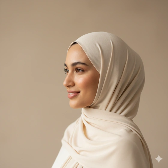 Stylish Hijab Girl Profile Picture with Neutral Background