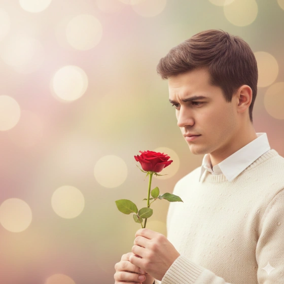 Boy Rose Aesthetic with Soft Blur Background