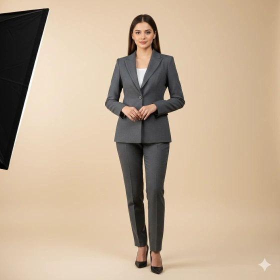 Professional Indoor Coat Suit Photo Setup