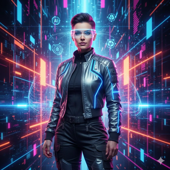 Tech Entrepreneur Portrait with Futuristic Vibe