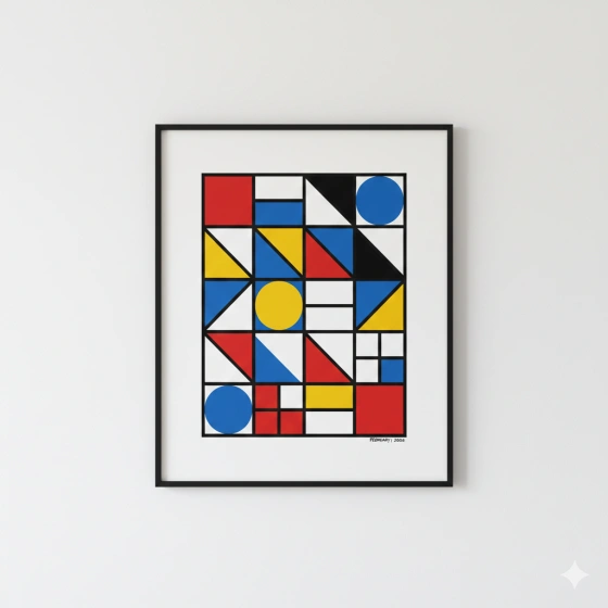 Geometric Abstract Art Prompt with Clean Lines