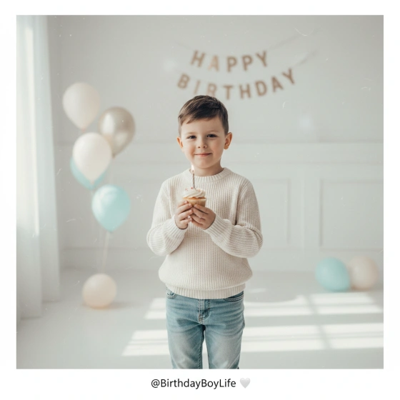Boy Kid Birthday Instagram‑Style Aesthetic Photo