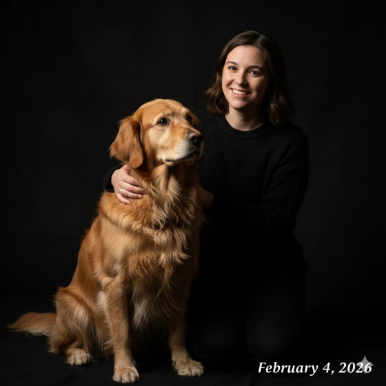 Warm Tone Dog and Human Portrait