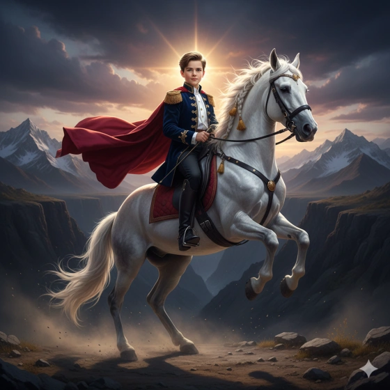 25. Royal Attitude Boy on Horse Gemini AI Photo Prompt