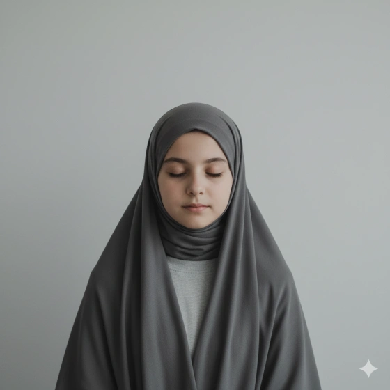 Minimalist Hijab Girl Portrait with Calm Expression