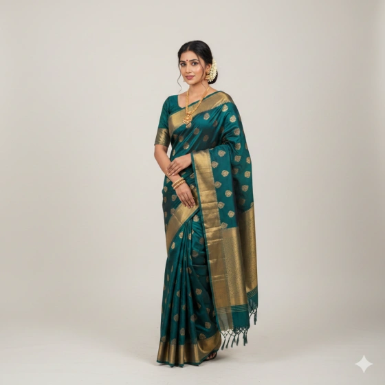 Studio‑Style Girl in Saree Photo with Clean Background