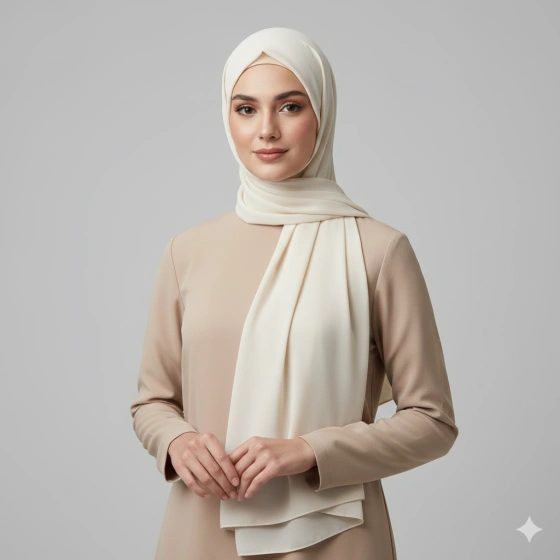12. Studio‑Style Muslim Woman Photo with Balanced Lighting