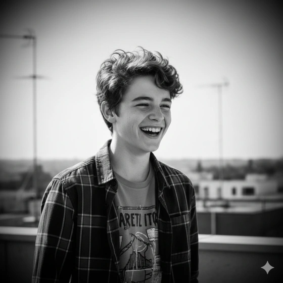Modern Instagram‑Style Black and White Boy Photo