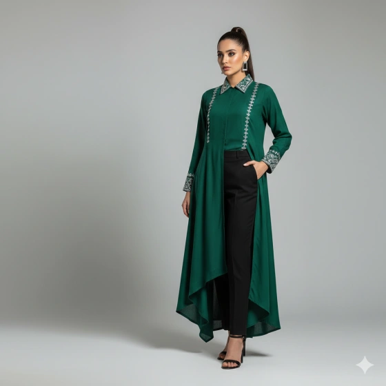 13. Modern Desi Pakistani Outfit with Studio Lighting