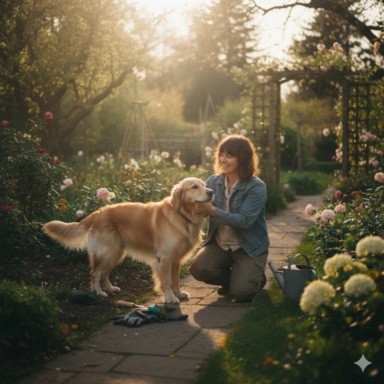 Outdoor Park Photo of Dog and Owner