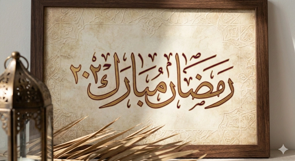 Ramadan Mubarak 2026 Islamic Calligraphy Background