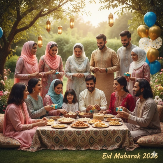 Eid Mubarak 2026 Family Celebration Image Aesthetic