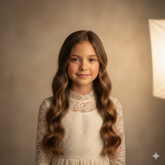 Elegant Birthday Girl Portrait with Warm Skin Tones