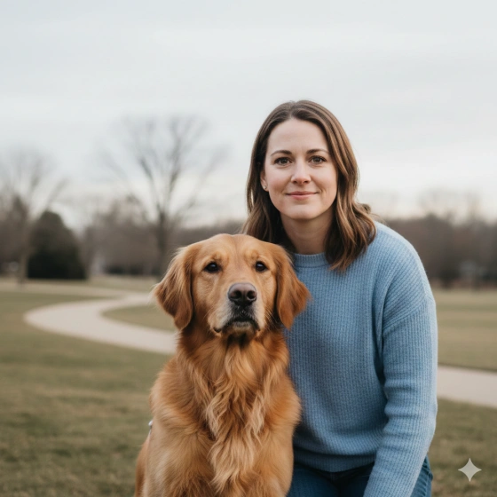Balanced Lighting Dog and Human Image