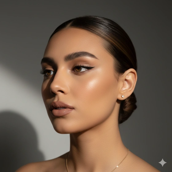 13. Elegant Makeup Look with Nude Lip Shade