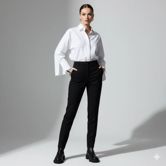 Stylish Modern Girl Photo with Clean Background
