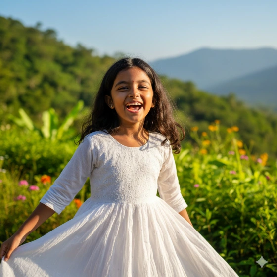 Outdoor Indian Girl Portrait with Natural Sunlight