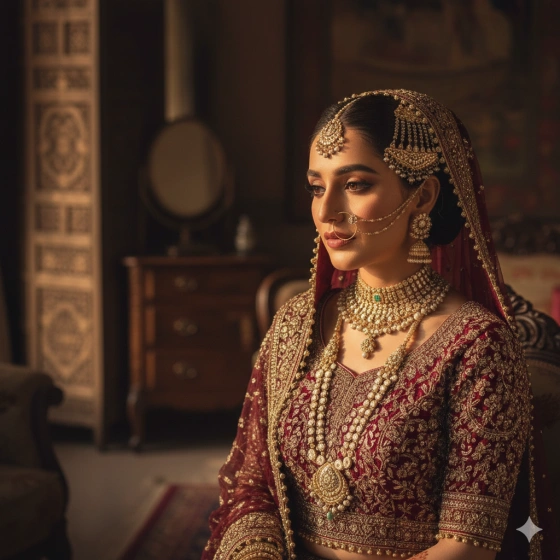 9. Wedding Day Pakistani Bride with Calm Expression