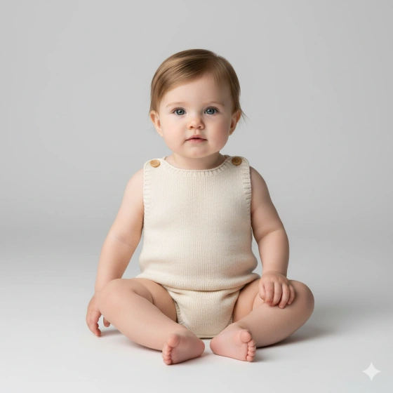 Simple and Clean Baby Girl Studio Portrait