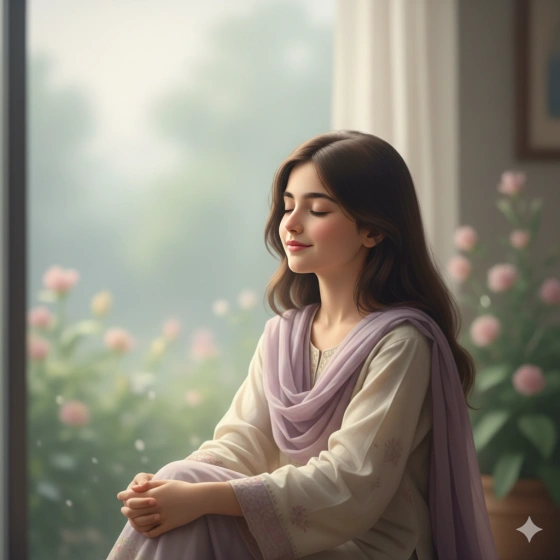 Pakistani Girl Portrait with Peaceful Expression