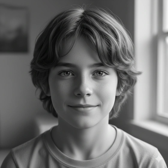 Realistic Black and White Boy AI Photo Prompt