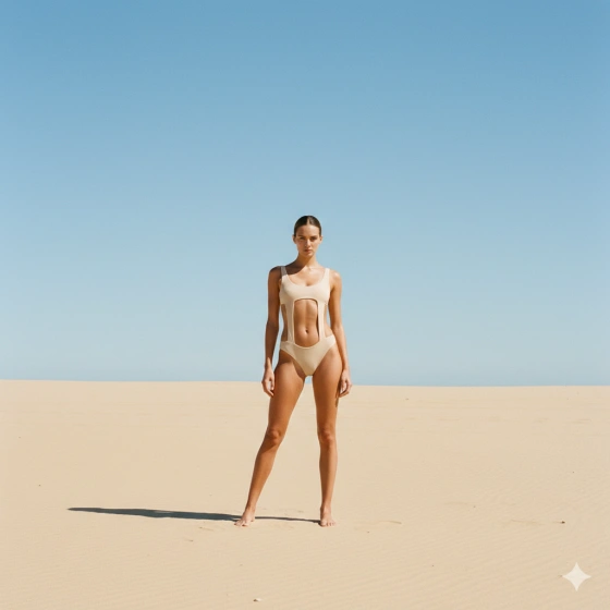 Minimalist Bikini Photo Prompt with Clean Beach Aesthetic