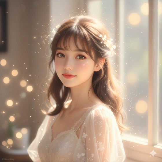 Soft Glow Birthday Girl Aesthetic Portrait