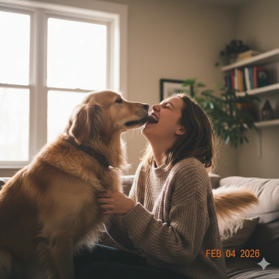 Natural Interaction Moment Between Dog and Human