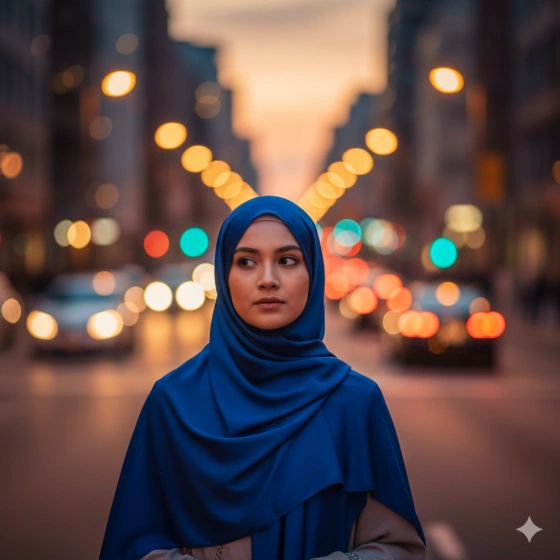 Hijab Girl Photo with Aesthetic Background Blur