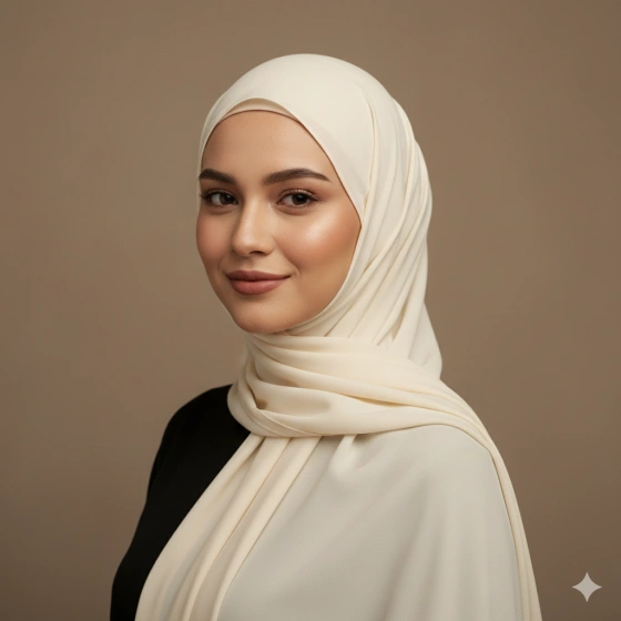 Classy Hijab Girl Portrait with Simple Makeup Look