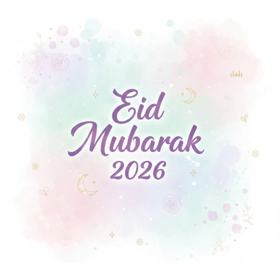 Eid Mubarak 2026 Image with Soft Pastel Aesthetic