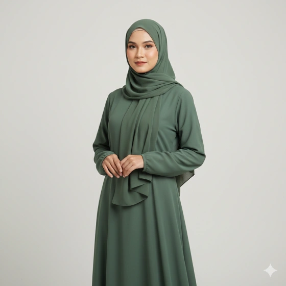 22. Elegant Muslim Woman Photo with Neutral Background