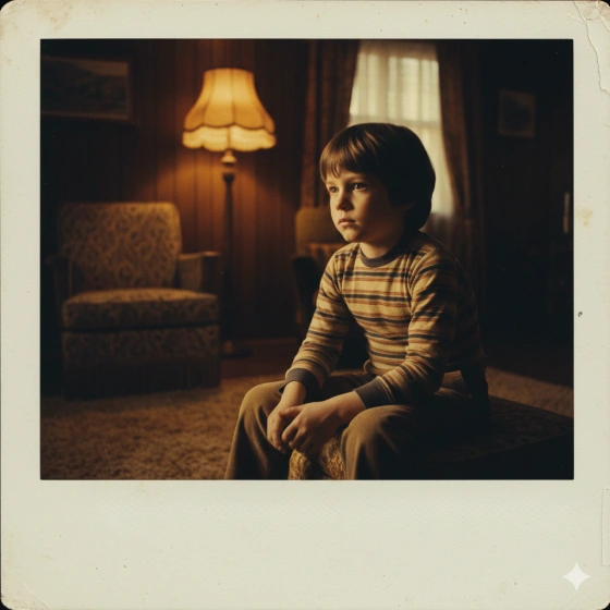 Emotional Younger Self Polaroid with Retro Aesthetic