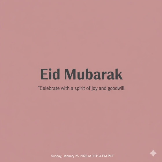 Simple and Stylish Eid Mubarak Quote Image