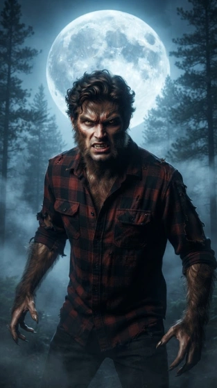 Werewolf Transformation Under the Full Moon