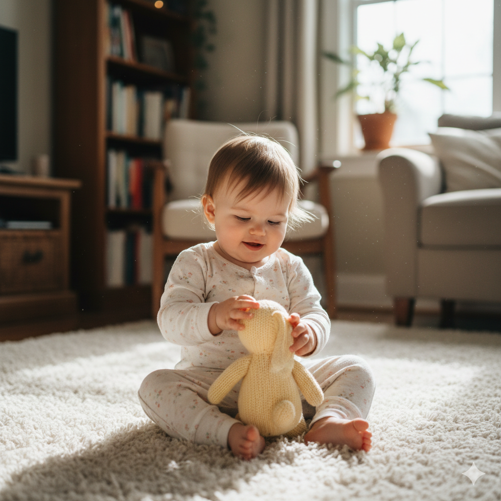 Natural Lifestyle Baby Girl Photo at Home