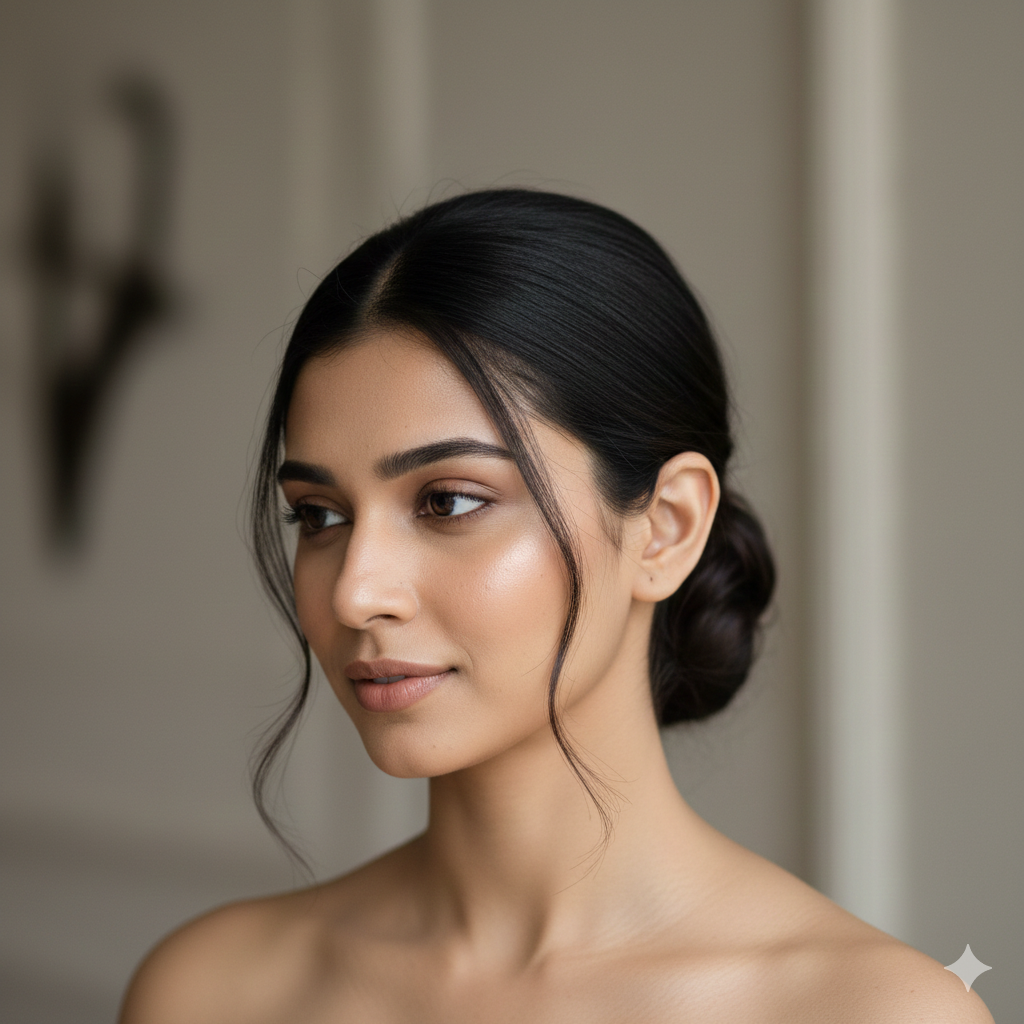 Indian Girl Portrait with Minimal Makeup and Graceful Look