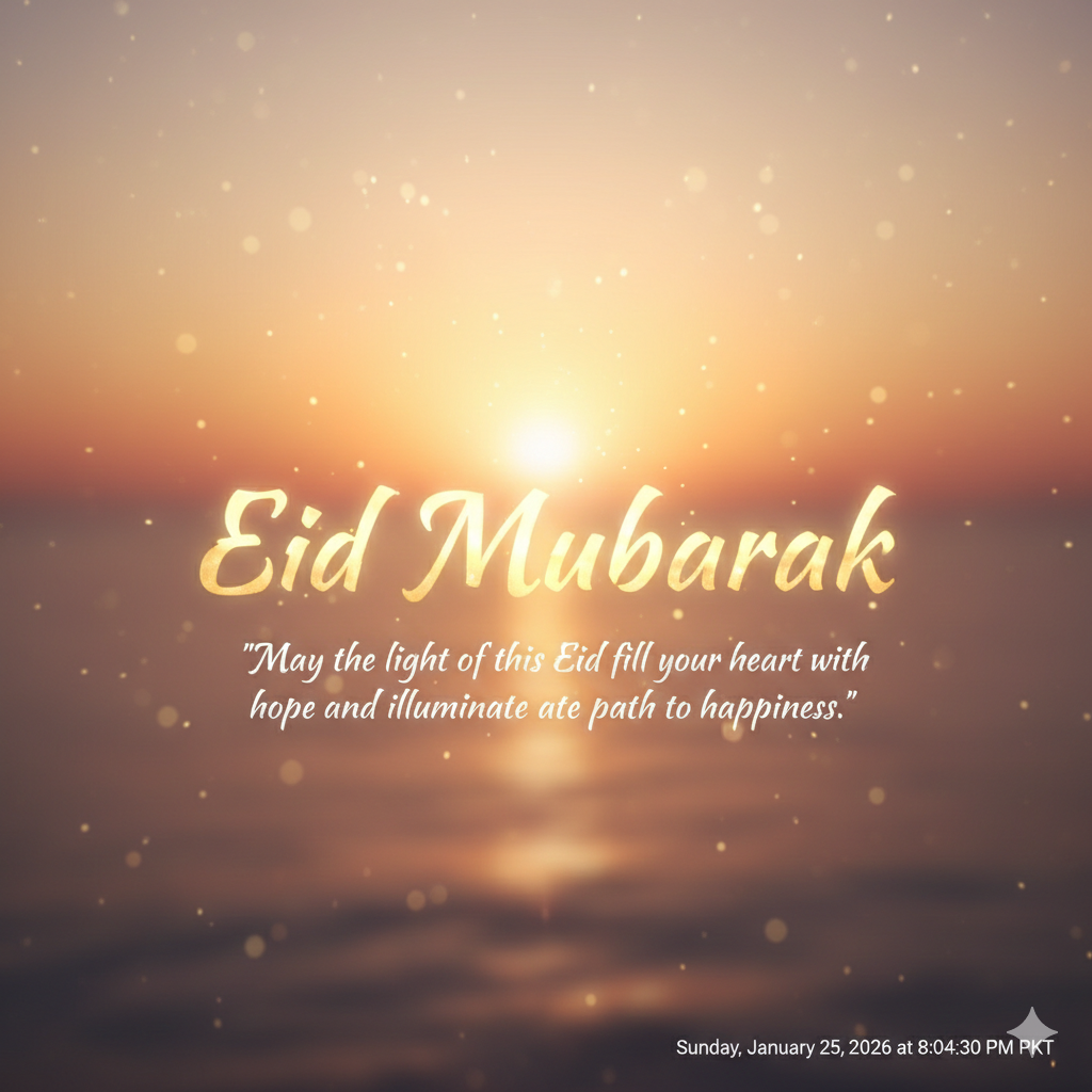 High‑Quality Eid Mubarak Quote Image with Soft Glow