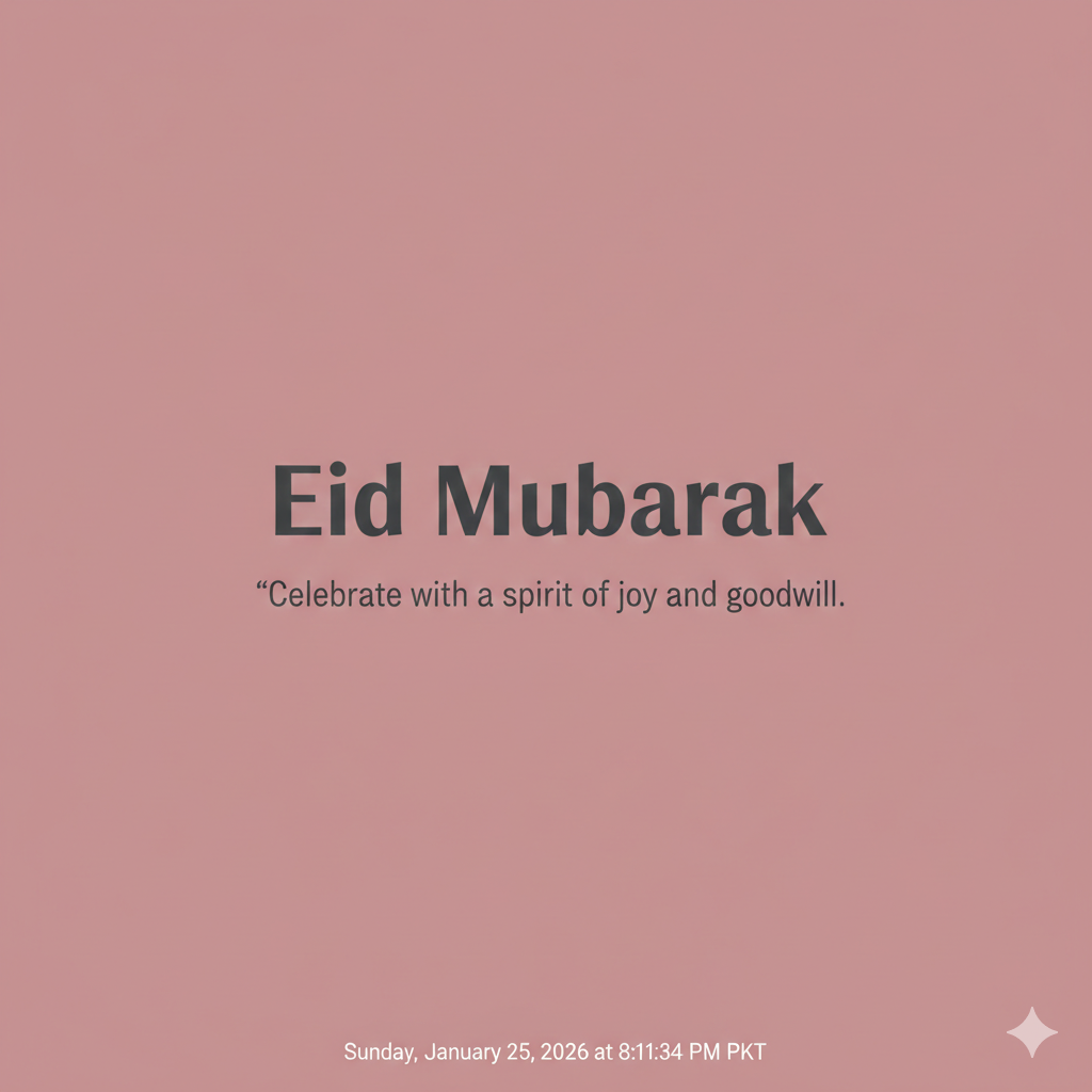 Simple and Stylish Eid Mubarak Quote Image