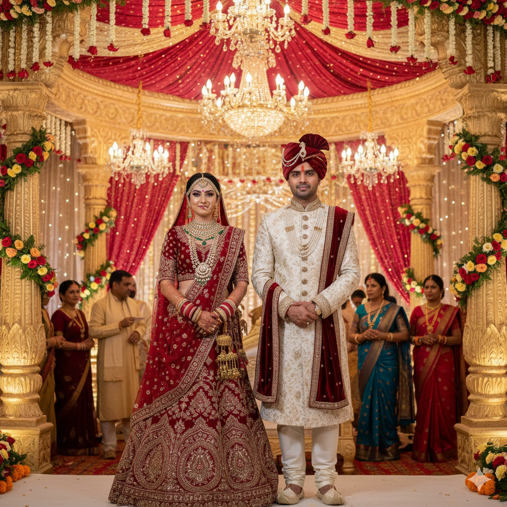 16. Traditional Desi Wedding Couple Portrait Style