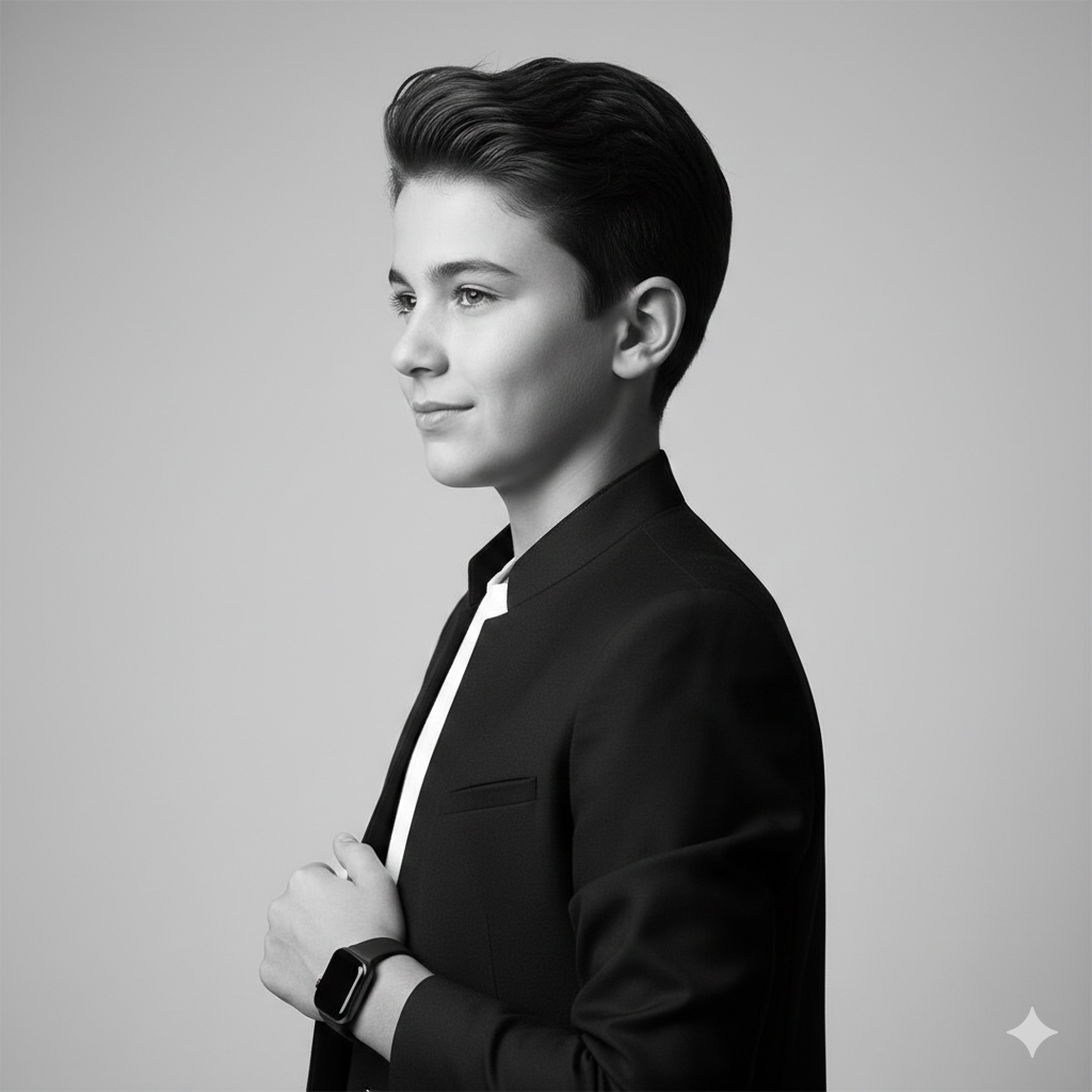 Stylish Black and White Boy Photo for Profile Picture