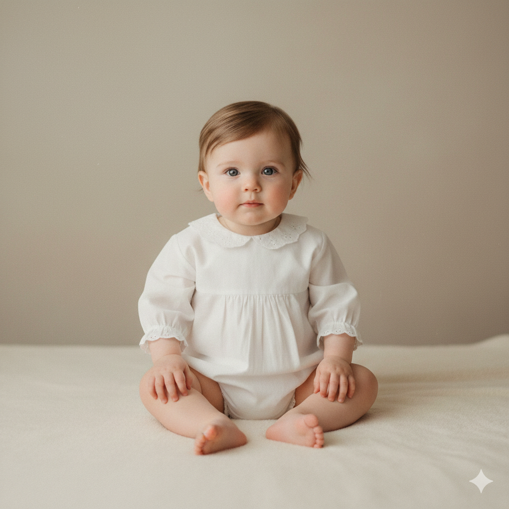Classic Baby Girl Photo with Timeless Look