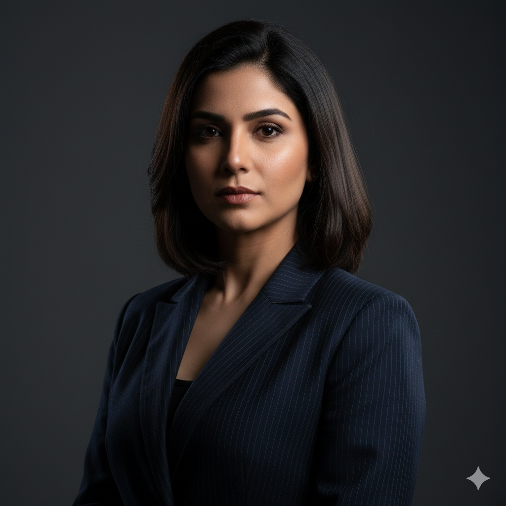 8. Confident Woman Portrait with Studio Lighting Style