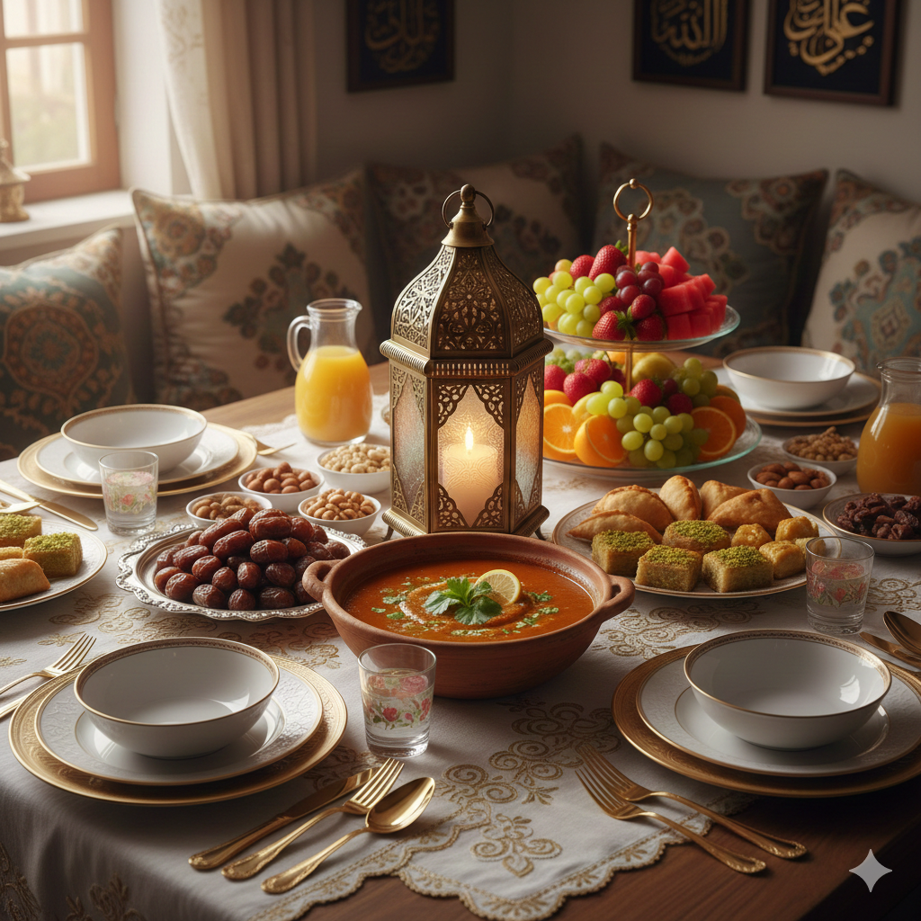 Beautiful Iftar Table Setup Ramadan Image