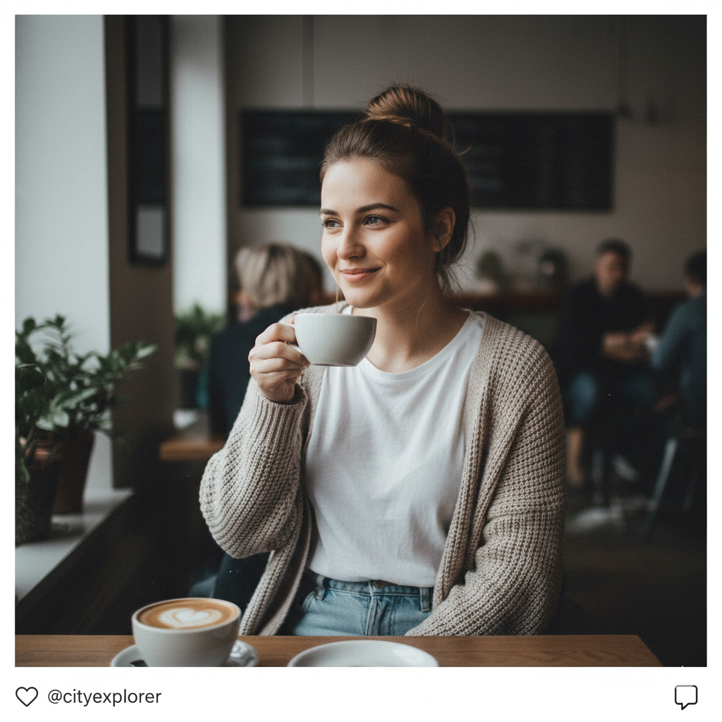 Casual Modern Girl Look with Natural Expression