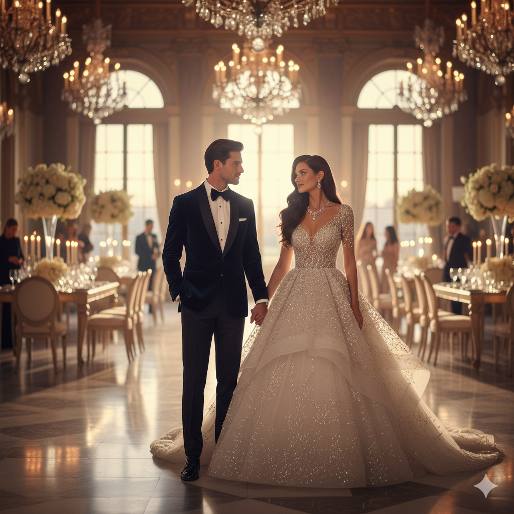 9. Luxury Wedding Couple Photo with Soft Focus