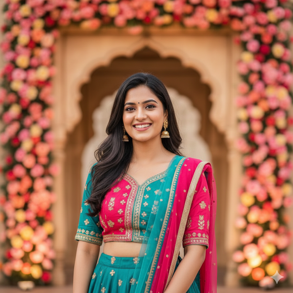 14. Girl in Lehenga Profile Picture for Instagram