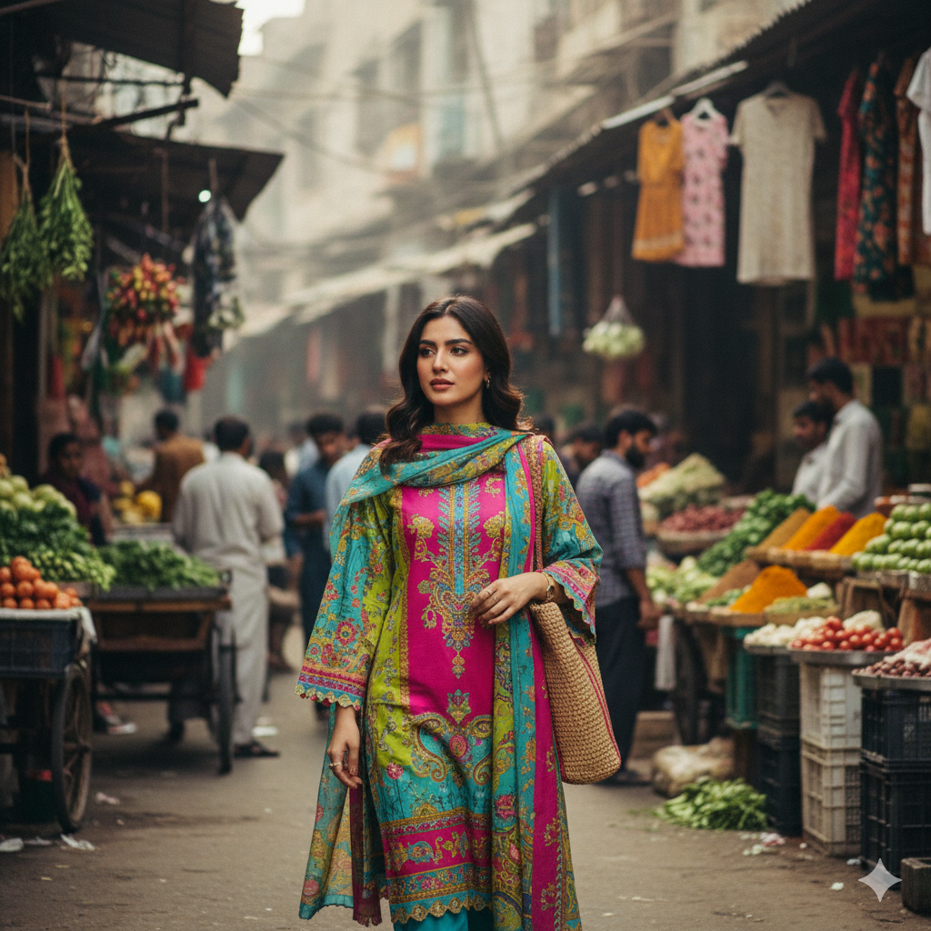 7. Pakistani Street Style Portrait with Natural Colors