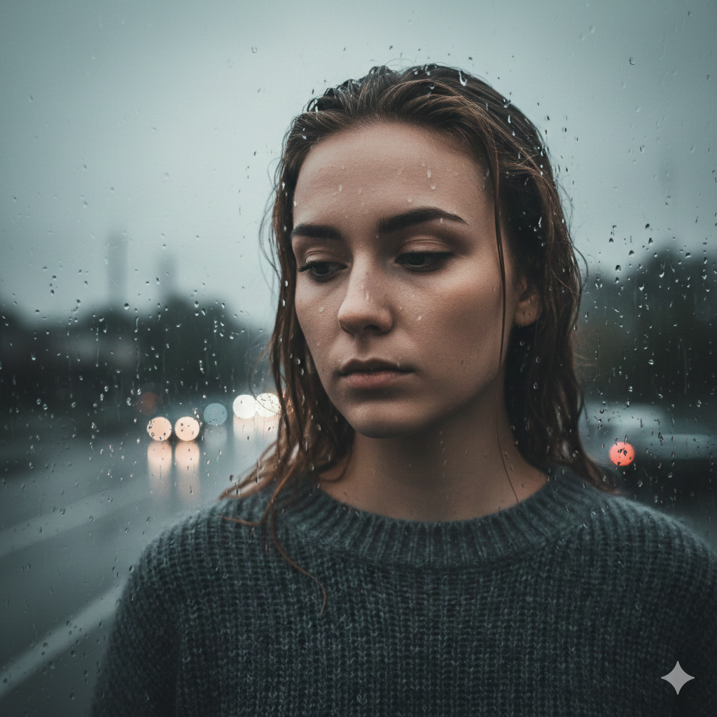 Rainy Mood Aesthetic Girl Image Prompt