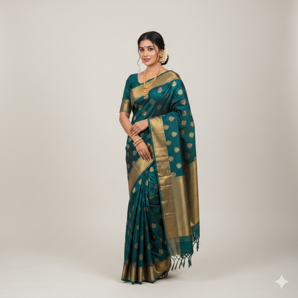 Studio‑Style Girl in Saree Photo with Clean Background